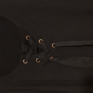 Woman Skye's the limit sz L lace front long sleeve blouse Black pull over stretc